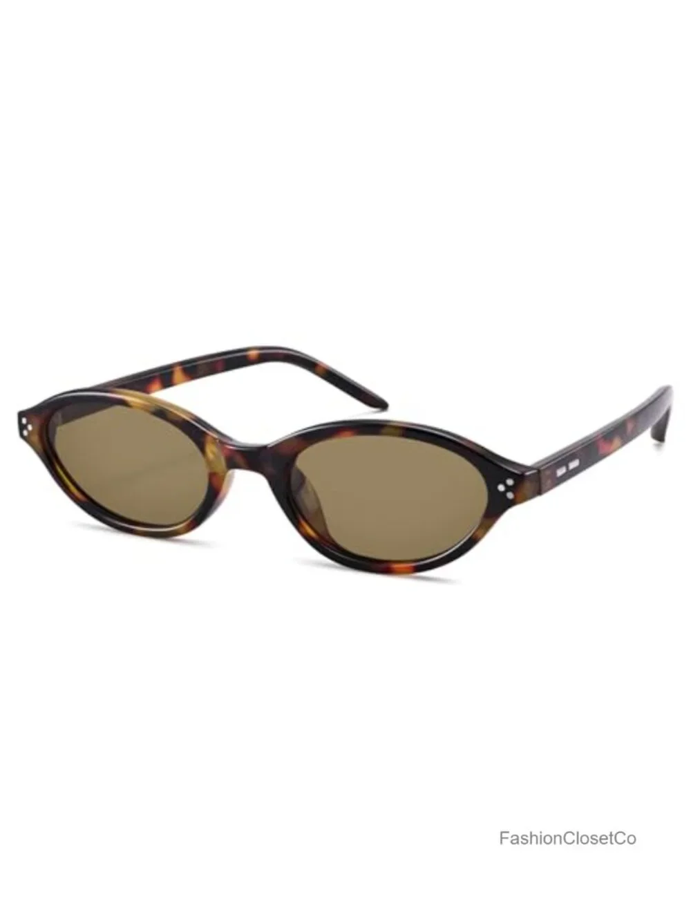 Polarized Retro Oval Cat Eye Sunglasses UV400 Narrow Frame
